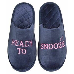 Jenni Intimates Womens Size Small 5/6 Velour Ready to Snooze Clog Slippers Blue